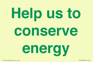 Help us to conserve energy 